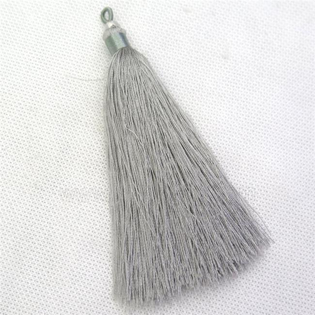 gray nylon wire tassel pendants, silken, A grade