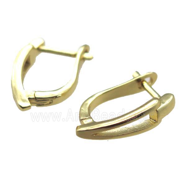 copper Latchback Earrings, gold plated