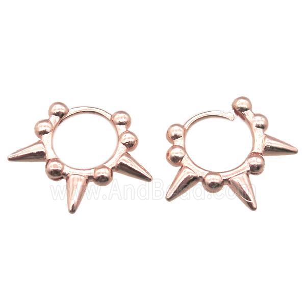 copper Hoop Earrings, rose golden