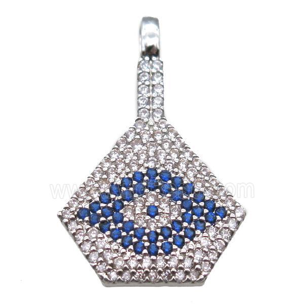 copper fan pendant paved zircon, platinum plated