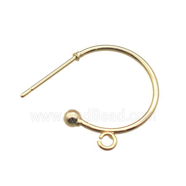 copper hoop earring, gold plated