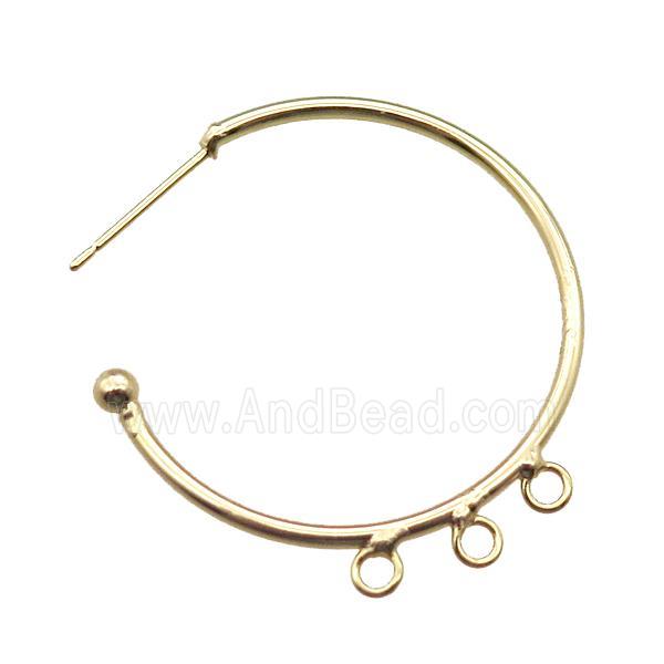copper hoop earring, gold plated