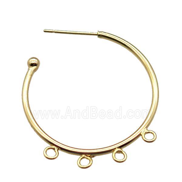 copper hoop earring, gold plated