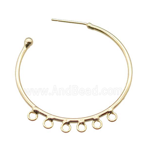 copper hoop earring, gold plated