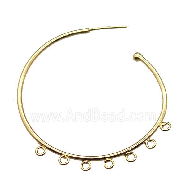 copper hoop earring, gold plated