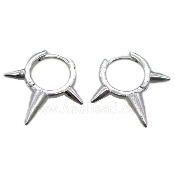 copper hoop earring, platinum plated