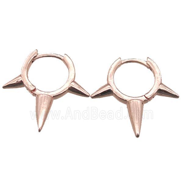 copper hoop earring, rose gold