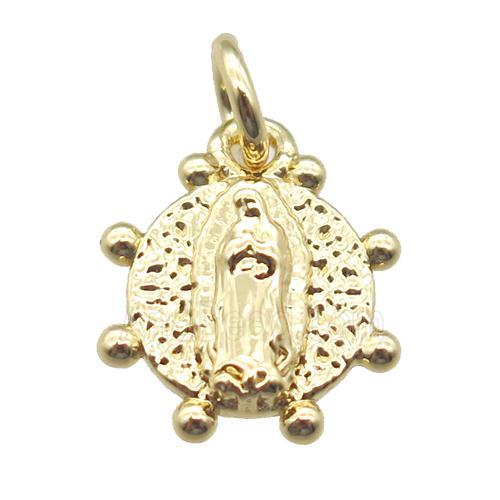 copper Jesus pendant, gold plated