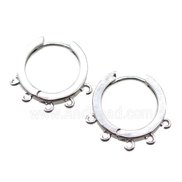 copper Hoop Earrings, platinum plated