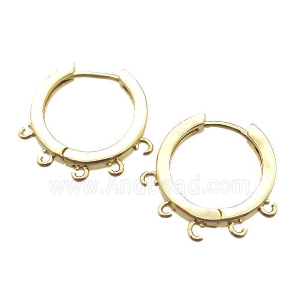 copper Hoop Earrings, gold plated