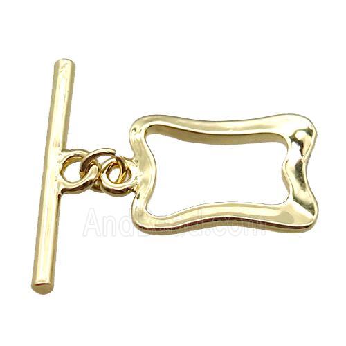 copper toggle clasp, gold plated