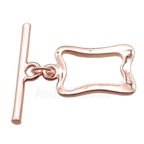 copper toggle clasp, rose gold
