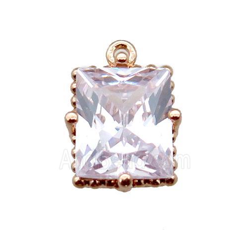 copper pendant paved zircon, rose gold