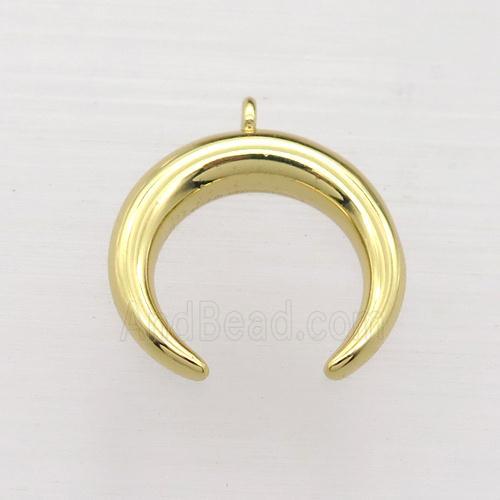 copper horn pendant, gold plated