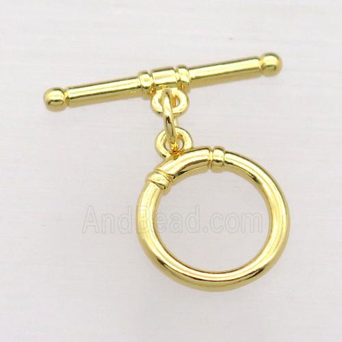 copper toggle clasp, gold plated