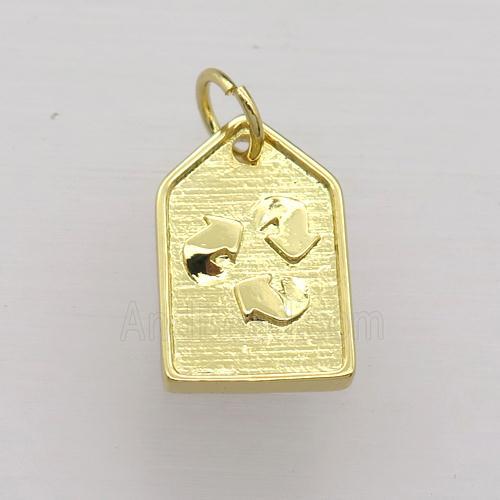 copper pendant, gold plated