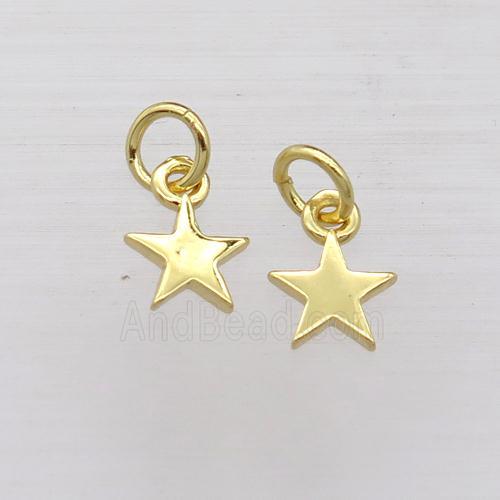 copper star pendant, gold plated