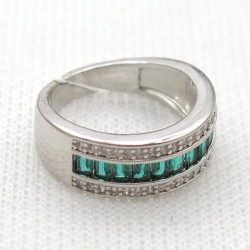 copper Rings pave zircon, platinum plated