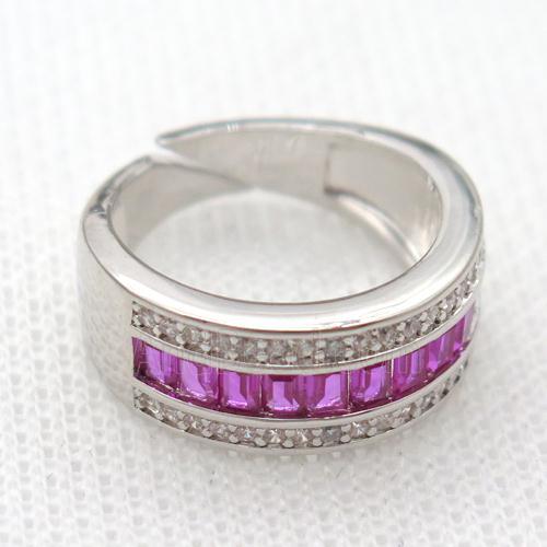 copper Rings pave zircon, platinum plated