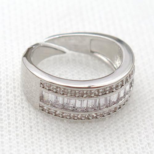 copper Rings pave zircon, platinum plated