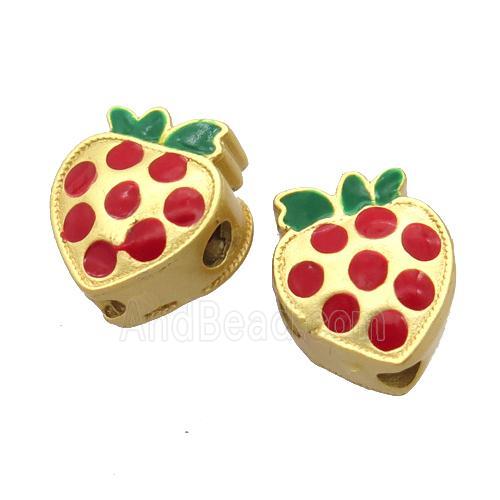 copper strawberry beads, enamel, unfade, duck gold