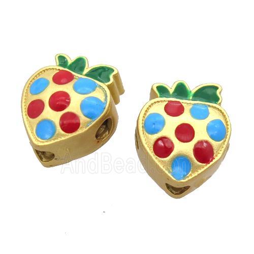 copper strawberry beads, enamel, unfade, duck gold
