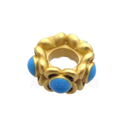 copper rondelle beads, enamel, unfade, duck gold