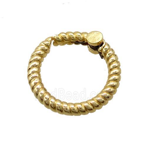 copper Carabiner locker, circle, gold plated