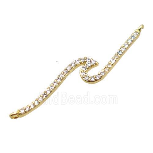 copper pendant pave zircon, gold plated