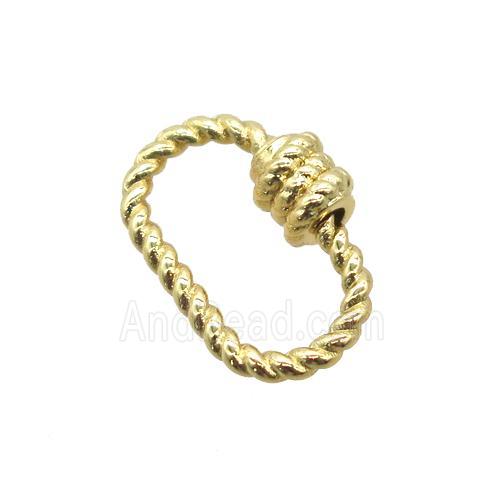 copper carabiner lock pendant, gold plated