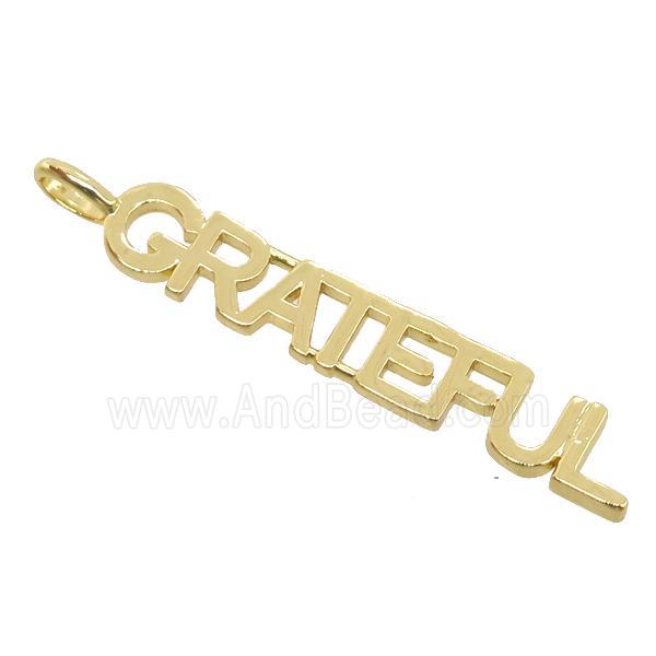 copper GRATEFUL pendant, gold plated