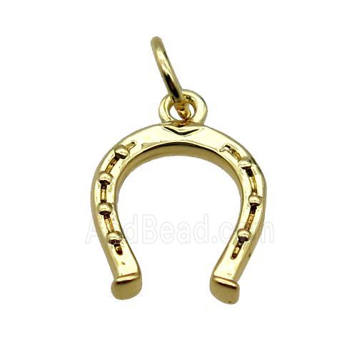 copper Horseshoe pendant, gold plated