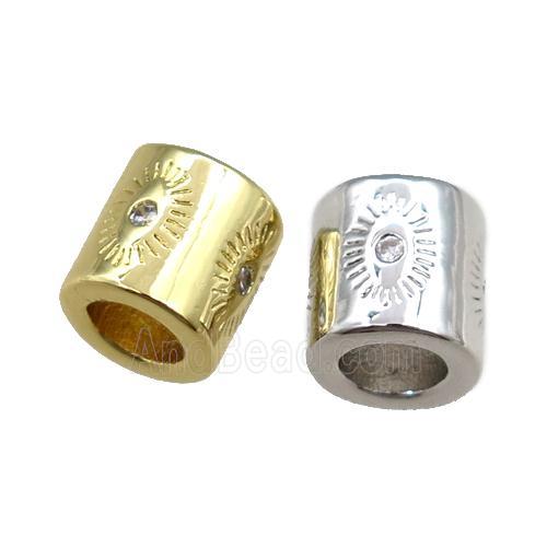 copper tube beads pave zircon, eye, mixed