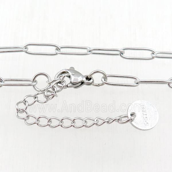 Stainless Steel necklace, platinum plated