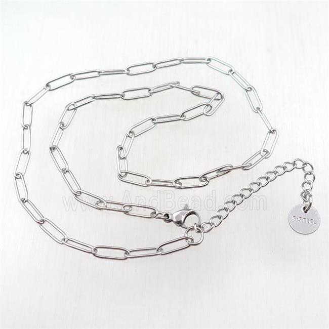 Stainless Steel necklace, platinum plated