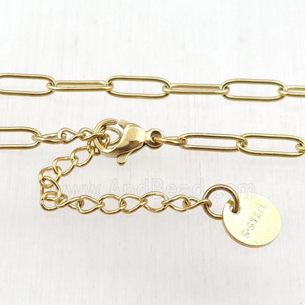 Stainless Steel necklace, gold plated