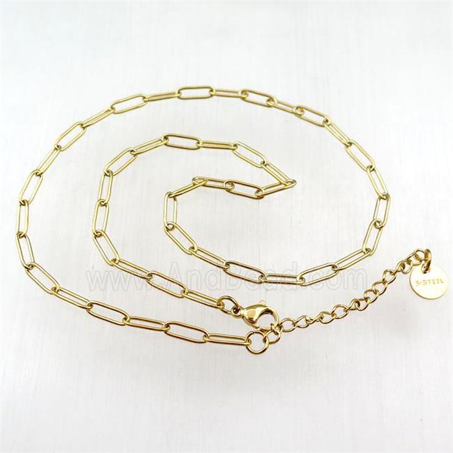 Stainless Steel necklace, gold plated