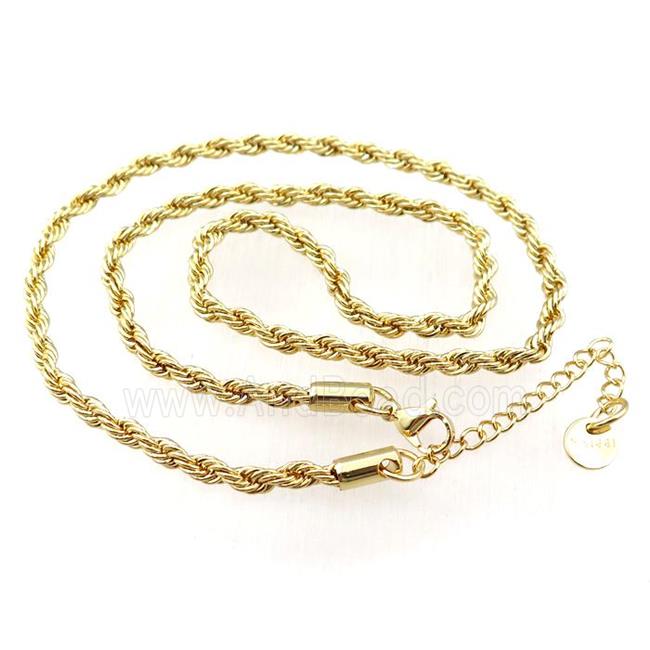 Stainless Steel necklace, gold plated