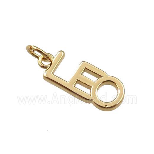 copper zodiac LEO pendant, gold plated