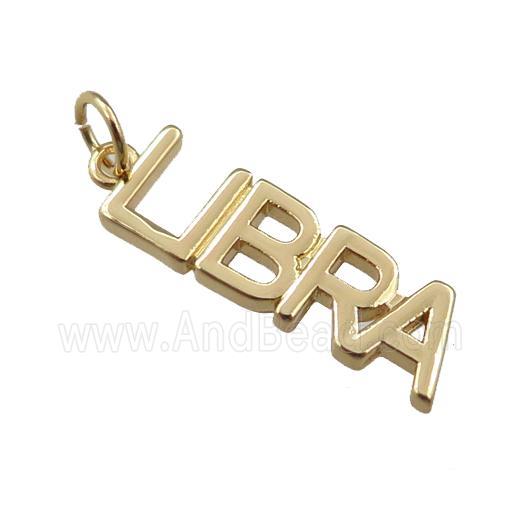 copper zodiac LIBRA pendant, gold plated