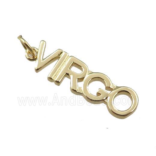 copper zodiac VIRGO pendant, gold plated