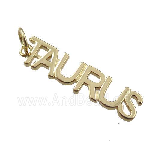 copper zodiac TAURUS pendant, gold plated