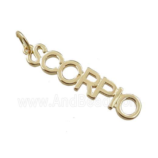 copper zodiac SCORPIO pendant, gold plated