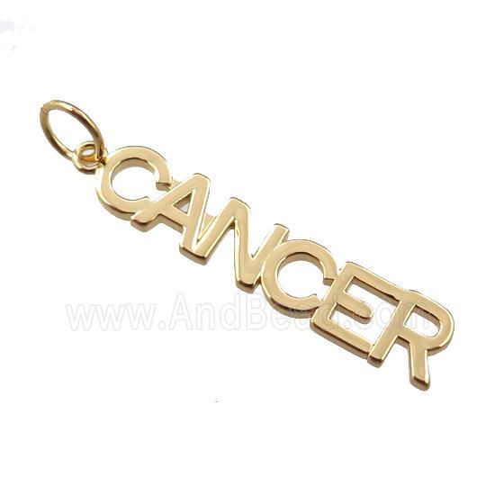 copper zodiac CANCER pendant, gold plated