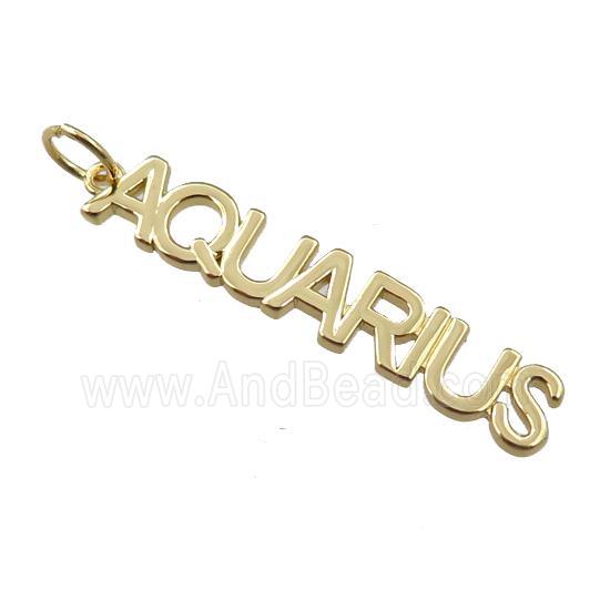 copper zodiac AQUARIUS pendant, gold plated