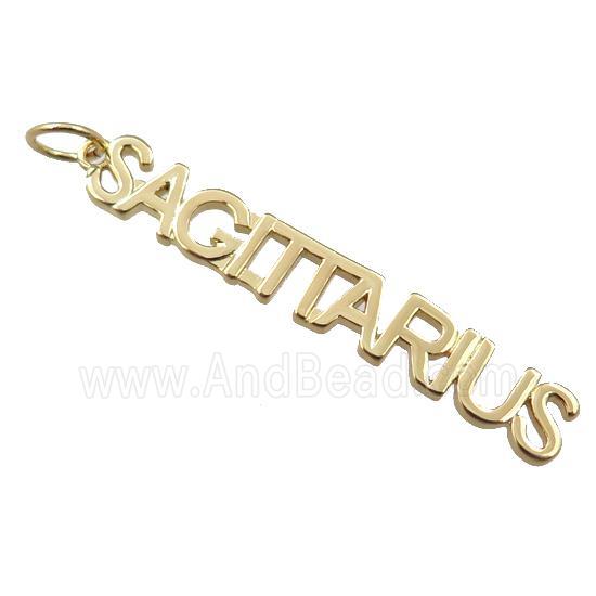 copper zodiac SAGITTARIUS pendant, gold plated