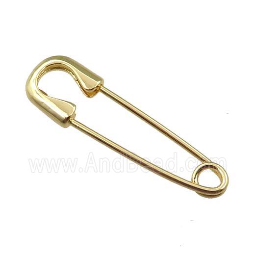 copper Safety Pin, gold plated