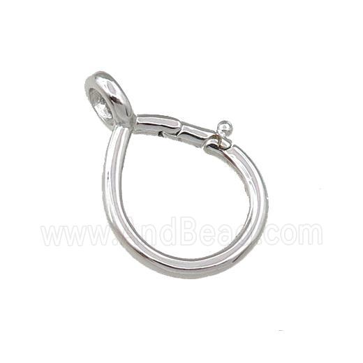 copper lobster clasp, platinum plated