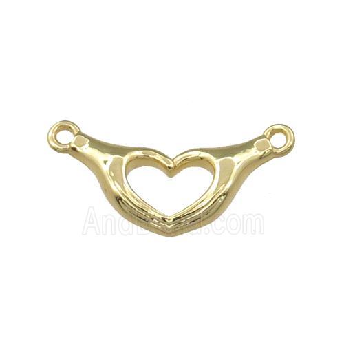 copper hand pendant, gold plated
