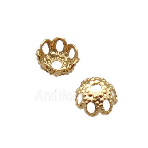 copper beadcaps, unfaded, gold plated